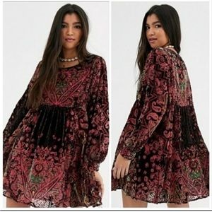Free People Mirror Mirror Velvet Mini Dress